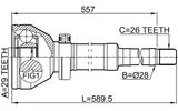 2711-XC90WDRH - INNER CV JOINT RIGHT 29X28X26