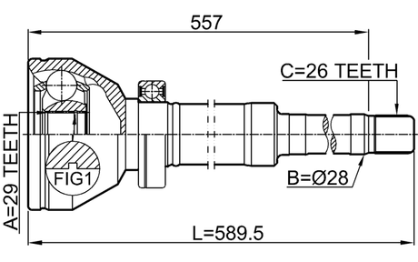 2711-XC90WDRH - INNER CV JOINT RIGHT 29X28X26
