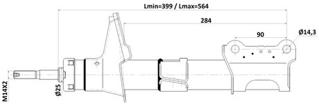 27110-001F - FRONT SHOCK ABSORBER GAS.TWIN TUBE
