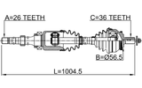 2714-SZRH - CV AXLE SHAFT ASSEMBLY RIGHT 26X1006X36