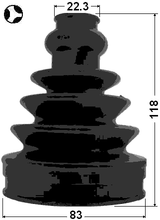 2715-S60T - BOOT INNER CV JOINT KIT 83X118X22.3