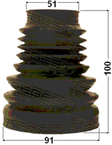2715P-XC - BOOT INNER CV JOINT KIT PVC 91X100X47.8