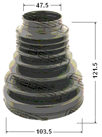2715P-XC90F - BOOT INNER CV JOINT KIT PVC 103.5X121.5X47.5