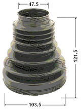 2715P-XC90F - BOOT INNER CV JOINT KIT PVC 103.5X121.5X47.5