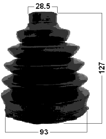 2717P-XC90F1 - BOOT OUTER CV JOINT KIT PVC 93X127X28.5