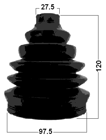 2717P-XC90F2 - BOOT OUTER CV JOINT KIT PVC 97.5X120X27.5