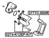 2777C-S80R - REAR BRAKE CALIPER BRACKET CARRIER (WITH SLIDE PINS)