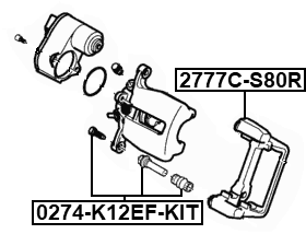 2777C-S80R - REAR BRAKE CALIPER BRACKET CARRIER (WITH SLIDE PINS)