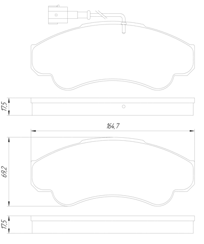 2801-DUCIIF - PAD KIT, DISC BRAKE, FRONT (WITH WEAR SENSOR)