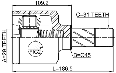 2811-DUCLH - INNER CV JOINT LEFT 29X45X31