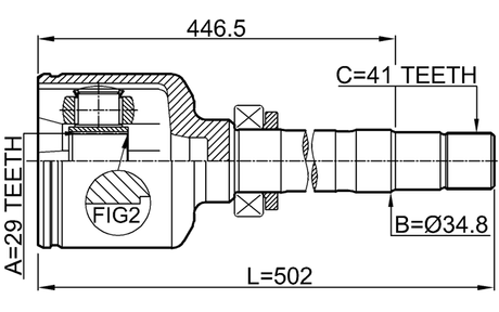 2811-DUCQ18RH - INNER CV JOINT RIGHT 29X34.8X41