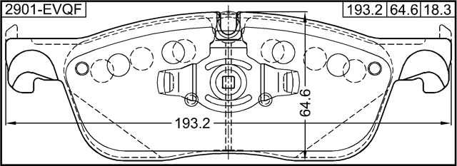 2901-EVQF - PAD KIT, DISC BRAKE, FRONT - KIT (WITH ANTI SQUEAL SHIM, WITH WEAR SENSOR) with ABS sensor