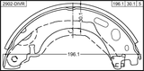2902-DIVR - SHOE KIT, REAR BRAKE - KIT (WITH PARKING BRAKE LEVER, WITH SPRINGS)