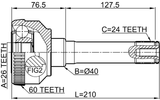 2910-DEF - OUTER CV JOINT 26X40X24