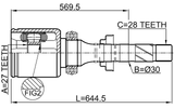 2911-FLIIMTRH - INNER CV JOINT RIGHT 27X30X28