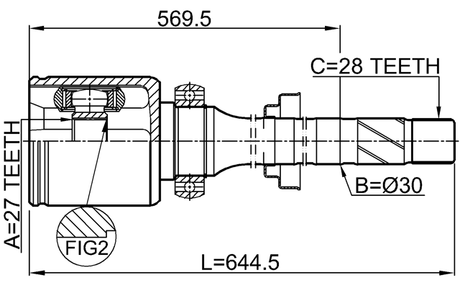 2911-FLIIMTRH - INNER CV JOINT RIGHT 27X30X28