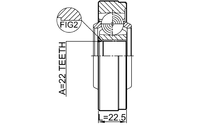 2911-FLIISHA - PROPSHAFT CV JOINT 22X74