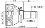 2911-RRIIIFLH - INNER CV JOINT LEFT 29X43.8X30