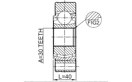 2911-RRIIIR - REAR INNER CV JOINT 30X124