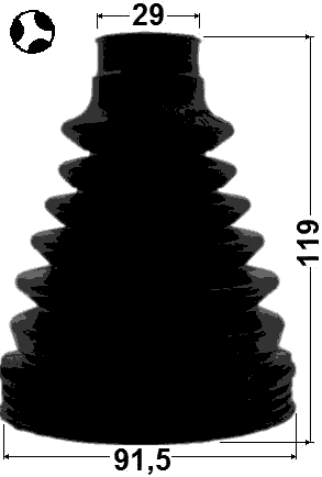 2915-FLIIFT - BOOT INNER CV JOINT KIT 91.5X119X29