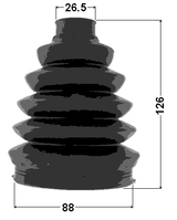 2917P-DIIIATF - BOOT OUTER CV JOINT KIT PVC 88X126X26.5