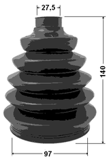 2917P-DIIIF - BOOT OUTER CV JOINT KIT PVC 97X140X27.5