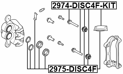 2974-DISC4F-KIT - FRONT CALIPER SLIDE PIN KIT
