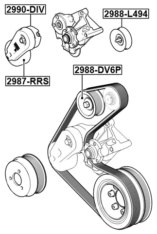 2988-DV6P - PULLEY IDLER KIT
