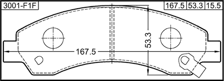 3001-F1F - PAD KIT, DISC BRAKE, FRONT