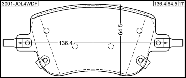 3001-JOL4WDF - PAD KIT, DISC BRAKE, FRONT