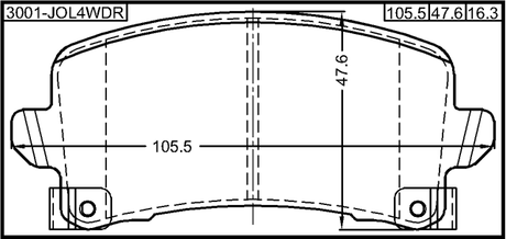 3001-JOL4WDR - PAD KIT, DISC BRAKE, REAR - KIT (WITH ANTI SQUEAL SHIM, WITH BRACKETS)