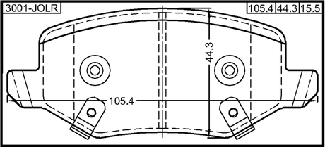 3001-JOLR - PAD KIT, DISC BRAKE, REAR - KIT (WITH ANTI SQUEAL SHIM, WITH BRACKETS)