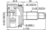 3010-F7A48 - OUTER CV JOINT 26X68.1X28