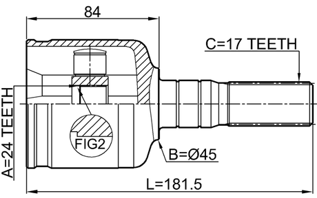 3011-001 - INNER CV JOINT 24X45X17
