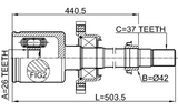 3011-F7152WDRH - INNER CV JOINT RIGHT 26X42X37