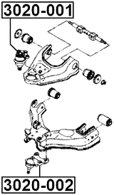 3020-001 - BALL JOINT FRONT UPPER ARM