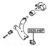 3020-H6F - BALL JOINT FRONT LOWER ARM