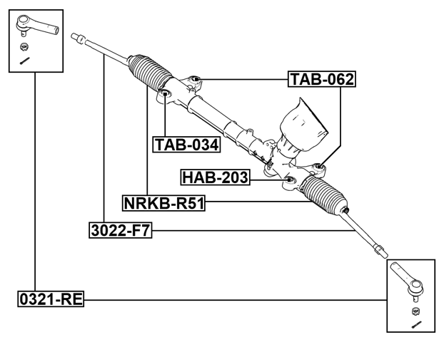 3022-F7 - STEERING TIE ROD D16