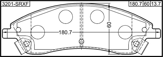 3201-SRXF - PAD KIT, DISC BRAKE, FRONT - KIT (WITH ANTI SQUEAL SHIM, WITH BRACKETS)