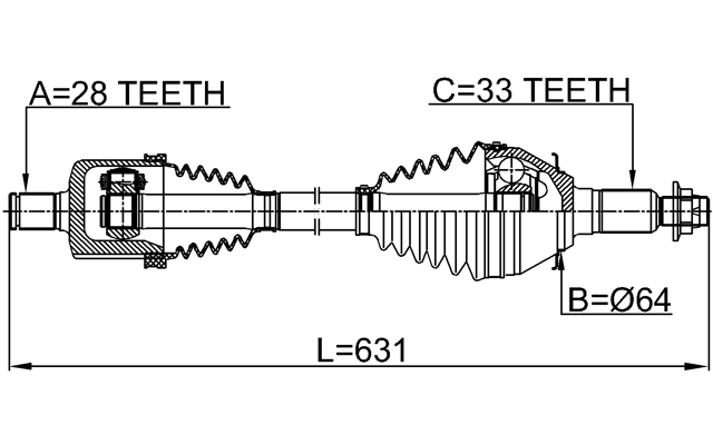 3214-ESCV - FRONT CV AXLE SHAFT LEFT/RIGHT
