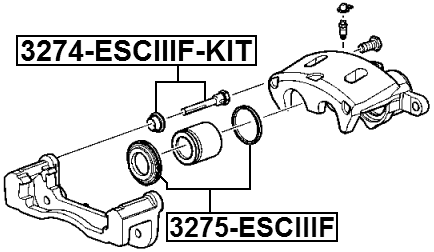3274-ESCIIIF-KIT - FRONT CALIPER SLIDE PIN KIT