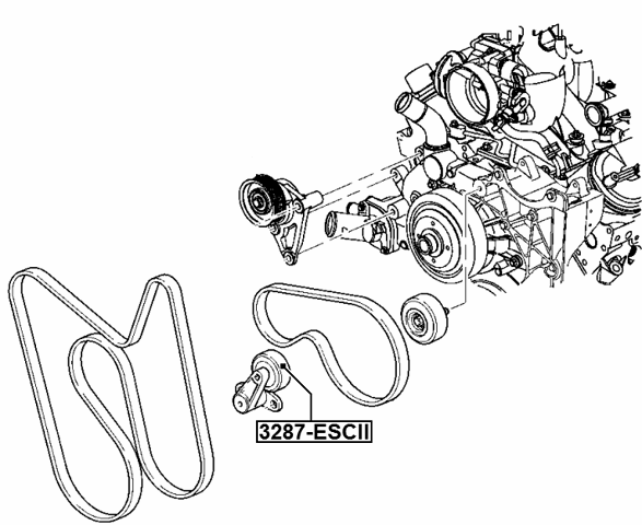 3287-ESCII - PULLEY TENSIONER