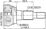 3410-PANR - OUTER CV JOINT 21X60.2X30