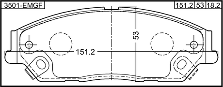 3501-EMGF - PAD KIT, DISC BRAKE, FRONT - KIT (INCLUDING BOLTS, WITH ANTI-RATTLE SPRING)