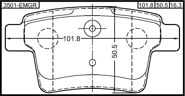 3501-EMGR - PAD KIT, DISC BRAKE, REAR - KIT (INCLUDING BOLTS, WITH ANTI-RATTLE SPRING)