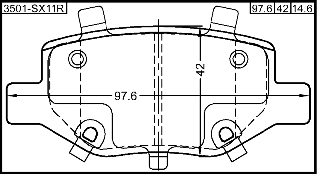 3501-SX11R - PAD KIT, DISC BRAKE, REAR - KIT (WITH ANTI SQUEAL SHIM)