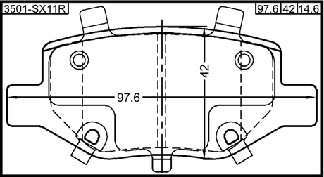 3501-SX11R - PAD KIT, DISC BRAKE, REAR - KIT (WITH ANTI SQUEAL SHIM)