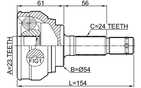 3510-CK - OUTER CV JOINT 23X54X24