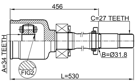 3511-NL32WDATRH - INNER CV JOINT RIGHT 34X31X27