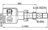 3511-NL32WDMTRH - INNER CV JOINT RIGHT 26X40X26